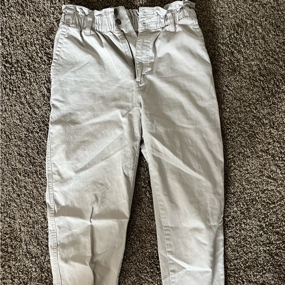 Straight leg off white paperbag pants - Picture 1 of 2